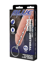 Load image into Gallery viewer, Blue Line Ribbed Urethral Sound 4.25in - Stainless - Steel