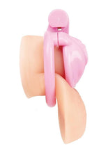 Load image into Gallery viewer, Blueline Bitchboy Degrading Mini Chastity Cage with Pussy Shape