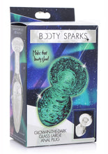 Load image into Gallery viewer, Booty Sparks Glow In The Dark Glass Anal Plug - Clear/Glow In The Dark - Large