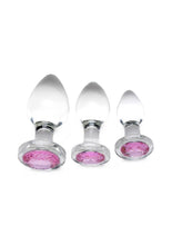 Load image into Gallery viewer, Booty Sparks Pink Gem Glass Anal Plug