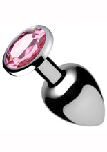 Load image into Gallery viewer, Booty Sparks Pink Gem Large Anal Plug - Metal/Pink - Large