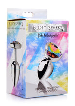 Load image into Gallery viewer, Booty Sparks Rainbow Prism Heart Anal Plug - Multicolor - Small