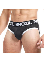 Load image into Gallery viewer, Brozil Ultra Sports Mesh Bulge Brief - Black - Medium/Small