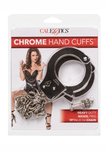 Load image into Gallery viewer, Chrome Hand Cuffs with Chain - Metal/Silver