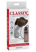 Load image into Gallery viewer, Classix Dual Vibrating Head Teaser with Remote Control - Black/Clear/Smoke