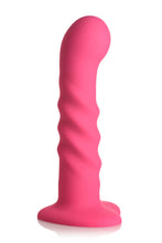 Load image into Gallery viewer, Simply Sweet Ribbed Rechargeable Dildo with Remote (Pink)