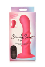 Load image into Gallery viewer, Simply Sweet Ribbed Rechargeable Dildo with Remote (Pink)
