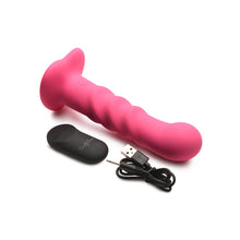 Load image into Gallery viewer, Simply Sweet Ribbed Rechargeable Dildo with Remote (Pink)
