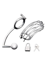 Load image into Gallery viewer, Cock Cage with Anal Stimulator