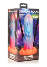 Load image into Gallery viewer, Creature Cocks Alien Invader Gitd Dildo