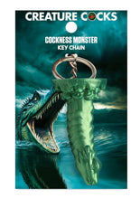 Load image into Gallery viewer, Creature Cocks Cockness Monster Keychain - Green/Metal