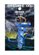Load image into Gallery viewer, Creature Cocks Lord Kraken Keychain - Blue/Metal