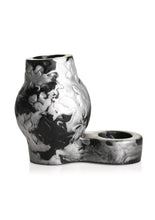 Load image into Gallery viewer, Creature Cocks Night Prowler Silicone Penis Sleeve and Ball Stretcher - Black/Silver - Large