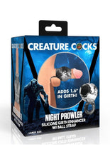 Load image into Gallery viewer, Creature Cocks Night Prowler Silicone Penis Sleeve and Ball Stretcher - Black/Silver - Large