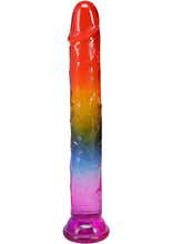 Load image into Gallery viewer, Crystal Jellies Dildo - Multicolor/Rainbow - 8.5in