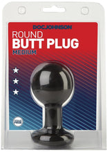 Load image into Gallery viewer, Doc Johnson Round Butt Plug - Black - Medium