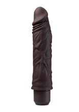 Load image into Gallery viewer, Dr. Skin Silicone Dr. David Vibrating Dildo - Chocolate - 8in