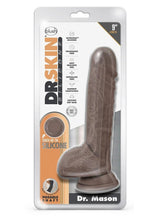 Load image into Gallery viewer, Dr. Skin Silicone Dr. Mason Dildo with Balls and Suction Cup - Chocolate - 9in