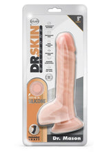 Load image into Gallery viewer, Dr. Skin Silicone Dr. Mason Dildo with Balls and Suction Cup - Vanilla - 9in