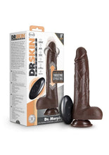 Load image into Gallery viewer, Dr. Skin Silicone Dr. Murphy Rechargeable Thrusting Dildo with Remote Control - Chocolate - 8in