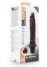 Load image into Gallery viewer, Dr. Skin Silicone Dr. Richard Vibrating Dildo - Chocolate - 9in