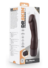 Load image into Gallery viewer, Dr. Skin Silicone Dr. Steve Vibrating Dildo - Chocolate - 7in