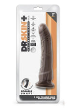 Load image into Gallery viewer, Dr. Skin Plus Posable Dildo with Suction Cup - Chocolate - 9in