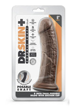Load image into Gallery viewer, Dr. Skin Plus Thick Posable Dildo with Suction Cup - Chocolate - 8in