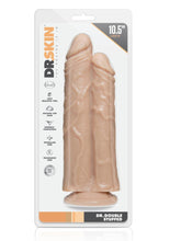 Load image into Gallery viewer, Dr. Skin Double Trouble Dual Penetrating Dildo with Suction Cup - Vanilla - 10.5in