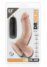 Load image into Gallery viewer, Dr. Skin Dr. Ken Vibrating Dildo with Remote Control - Flesh/Vanilla - 6.5in