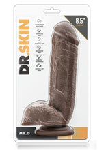 Load image into Gallery viewer, Dr. Skin Mr. D Dildo with Balls and Suction Cup - Chocolate - 8.5in