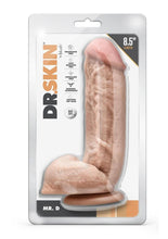 Load image into Gallery viewer, Dr. Skin Mr. D Dildo with Balls and Suction Cup - Vanilla - 8.5in