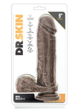 Load image into Gallery viewer, Dr. Skin Mr. Magic Dildo with Balls and Suction Cup - Chocolate - 9in
