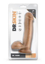Load image into Gallery viewer, Dr. Skin Mr. Mark Dildo with Balls and Suction Cup - Caramel - 7in