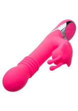 Load image into Gallery viewer, Enchanted Kissing Butterfly Rechargeable Silicone Thrusting and Rotating Vibrator with Clitoral Stimulator - Pink