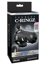 Load image into Gallery viewer, Fantasy C-Ringz Remote-Controlled Vibrating Cock Blocker - Black