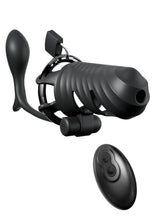 Load image into Gallery viewer, Fantasy C-Ringz Remote-Controlled Vibrating Cock Blocker with Ass-Gasm Plug - Black