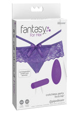 Load image into Gallery viewer, Fantasy Fore Her Thrill Her Crotchless Panty Vibe - Purple