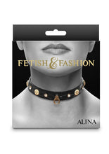 Load image into Gallery viewer, Fetish and Fashion Alina Collar - Black/Gold