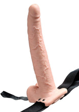 Load image into Gallery viewer, Fetish Fantasy Series Hollow Rechargeable Strap-On Dildo with Balls and Harness - Vanilla - 9in