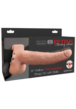 Load image into Gallery viewer, Fetish Fantasy Series Hollow Rechargeable Strap-On Dildo with Balls and Harness - Vanilla - 9in