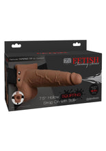 Load image into Gallery viewer, Fetish Fantasy Series Hollow Squirting Strap-On Dildo with Balls and Harness - Caramel - 7.5in