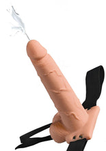Load image into Gallery viewer, Fetish Fantasy Series Hollow Squirting Strap-On Dildo with Balls and Harness - Vanilla - 7.5in