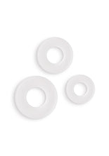 Load image into Gallery viewer, Firefly Bubble Ring Glow In The Dark Cock Ring - Glow In The Dark/White - 3 Pieces/Set