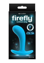 Load image into Gallery viewer, Firefly Contour Plug Silicone Butt Plug - Blue/Glow In The Dark - Medium