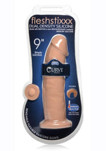 Load image into Gallery viewer, Fleshstixxx Dual Density Silicone Bendable Dong - Caramel - 9in