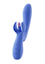 Load image into Gallery viewer, Fortexa Kinky Finger Flapping Rechargeable Silicone Clit and G-Spot Vibrator with App Control - Blue/Pink