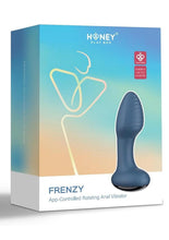 Load image into Gallery viewer, Frenzy Pressure Sensing App Control Rotating Rechargeable Silicone Butt Plug - Black/Blue