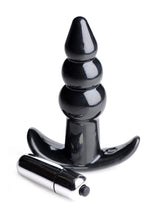 Load image into Gallery viewer, Frisky Bubbling Noir Ribbed Anal Plug - Black
