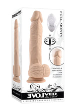 Load image into Gallery viewer, Full Monty Silicone Rechargeable Realistic Dildo with Remote - Vanilla - 9in